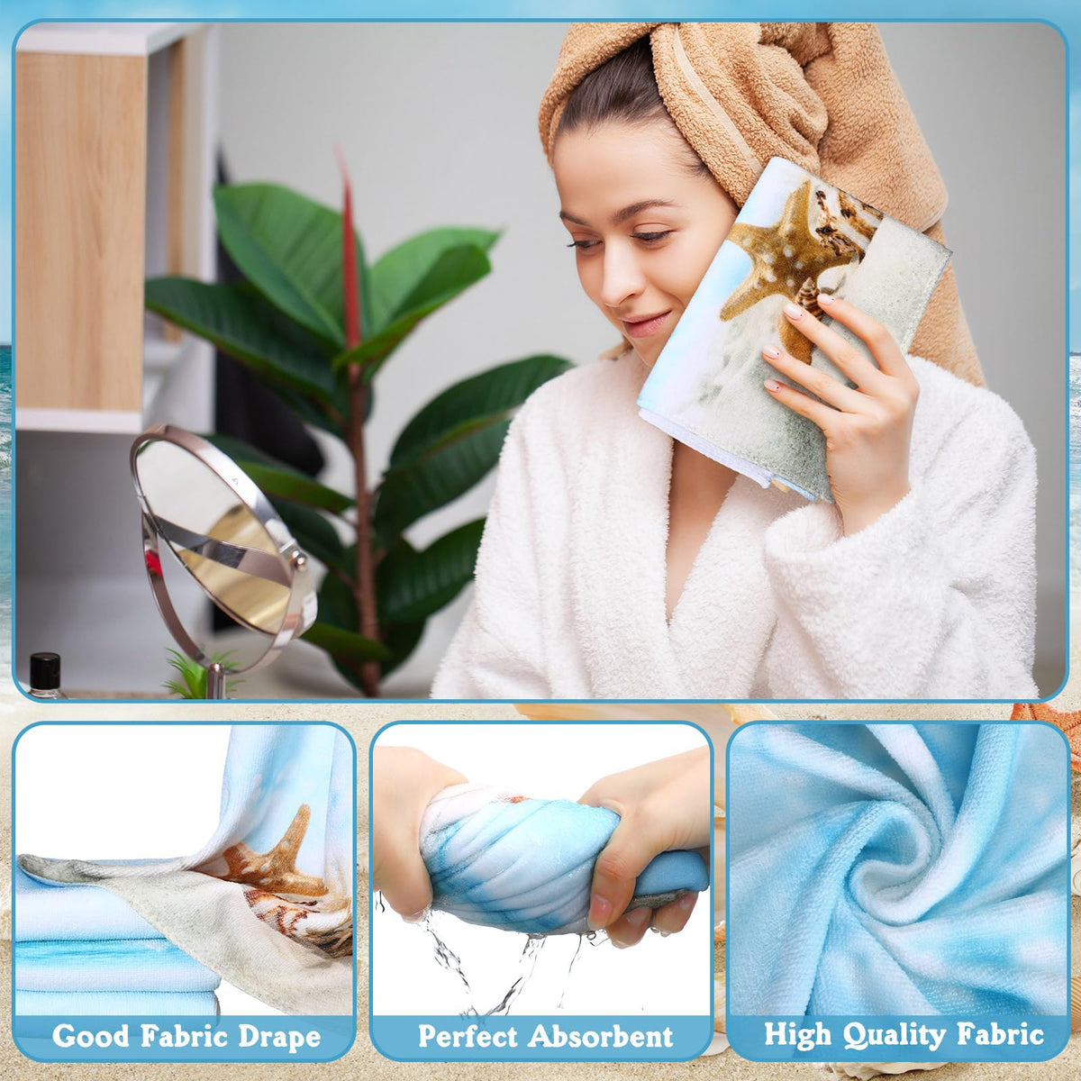 FuWeave microfiber towels four-piece set with plush feel and absorption