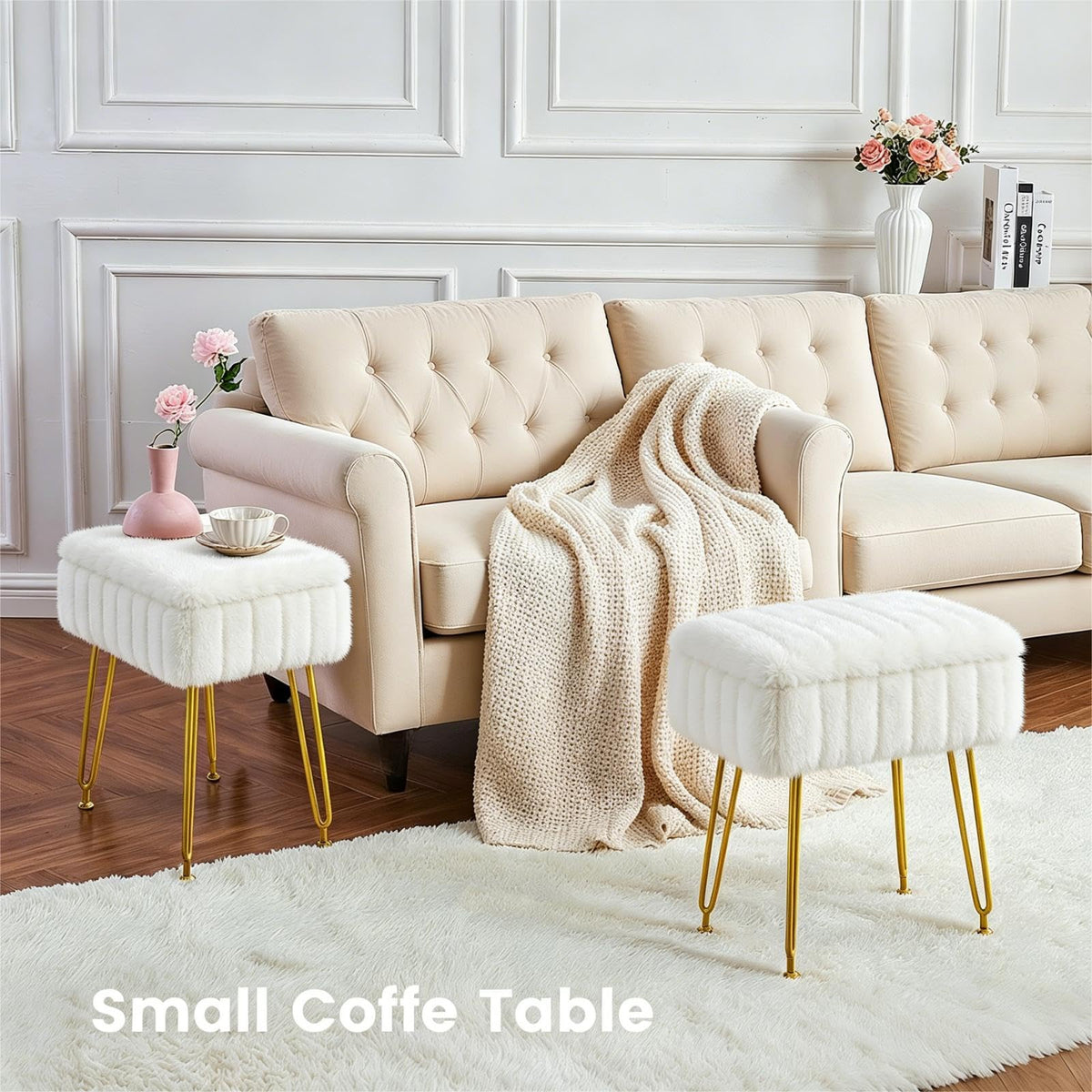 FUXA footrest ottoman offers comfortable height for legs and improved posture.