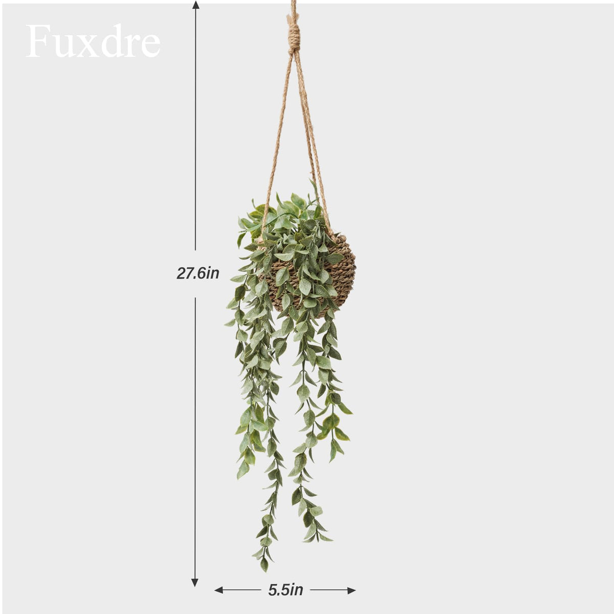 Fuxdre mini greenery in straw basket closeup showing vivid texture and realistic details