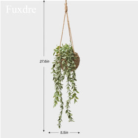 Fuxdre mini greenery in straw basket closeup showing vivid texture and realistic details