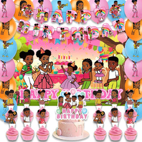 Fuyhiuous Gracies Corner banner; vibrant birthday decor for festive photos.