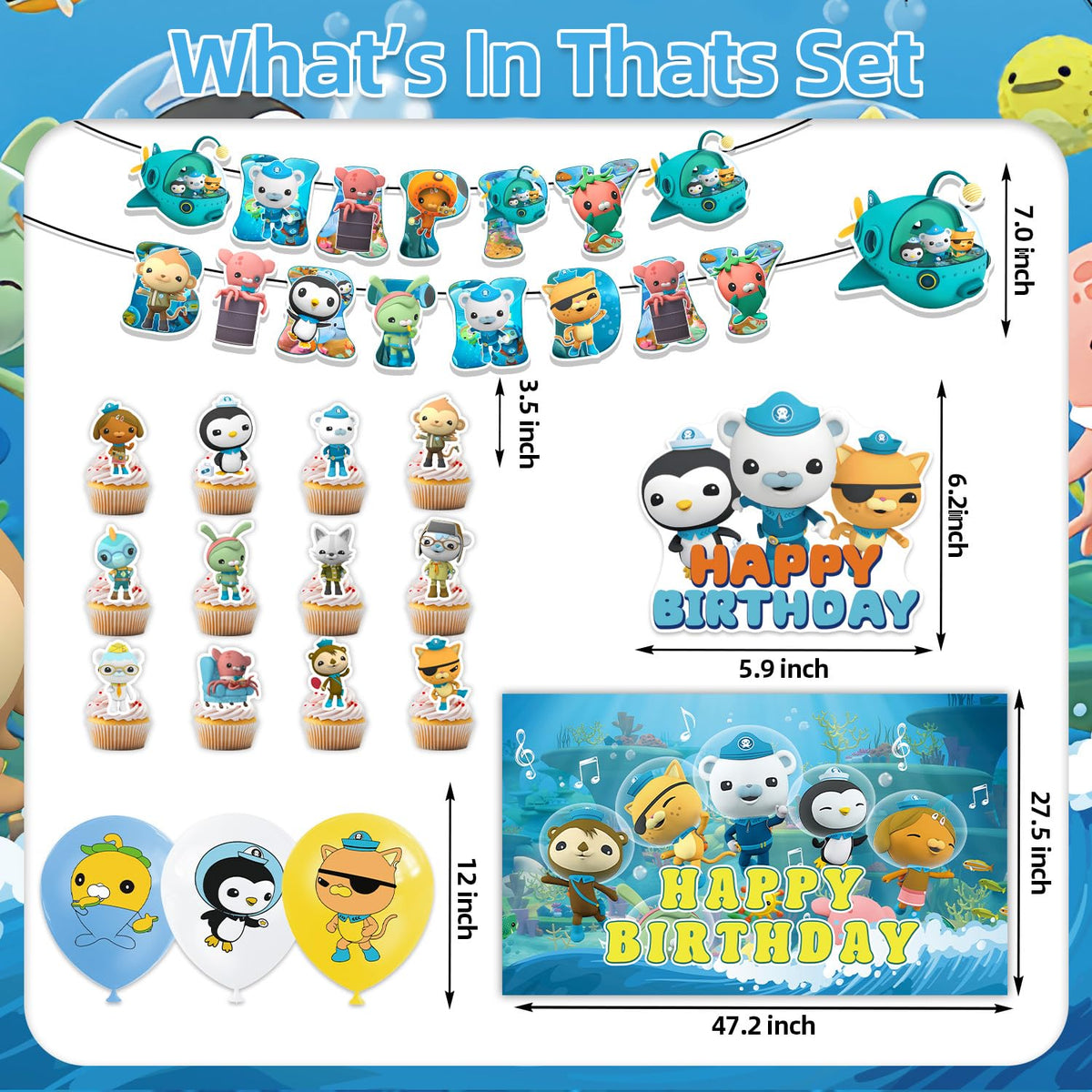 Fuyhiuous Octonauts blackdrop creates a photo-ready backdrop for celebrations.