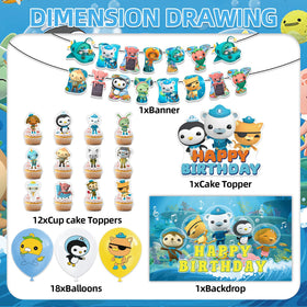 Fuyhiuous Octonauts cake topper completes the cake with playful style.