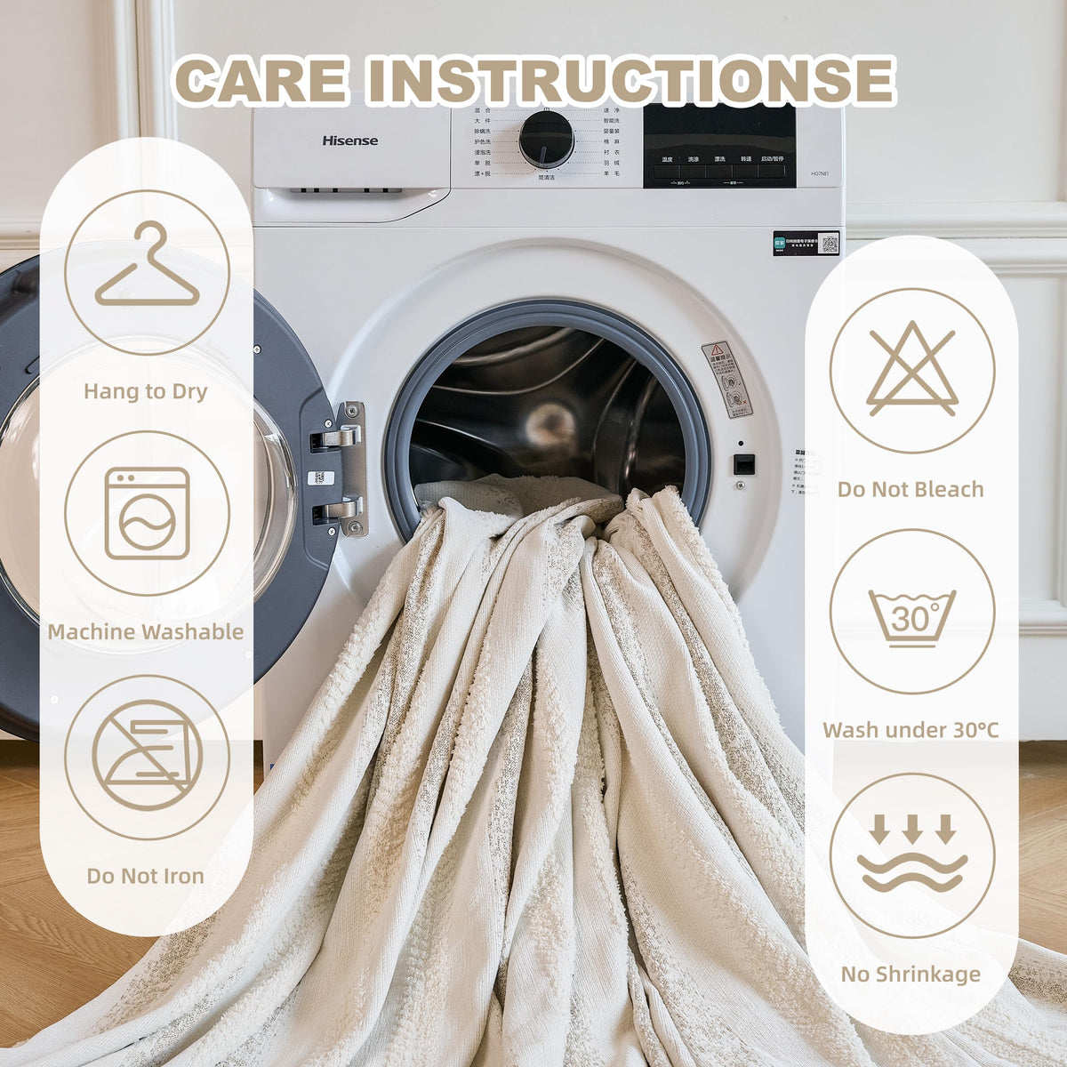 Fuyulacom couch cover is machine washable for easy cleaning