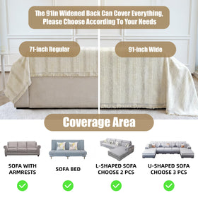 Fuyulacom couch cover non-slip hem keeps cover in place on sofa