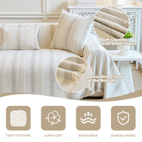 Durable stitching reinforces the slipcover's seams for long-lasting wear.