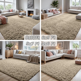 Fuzziness 8x10 area rug in bedroom ambience for warm floors