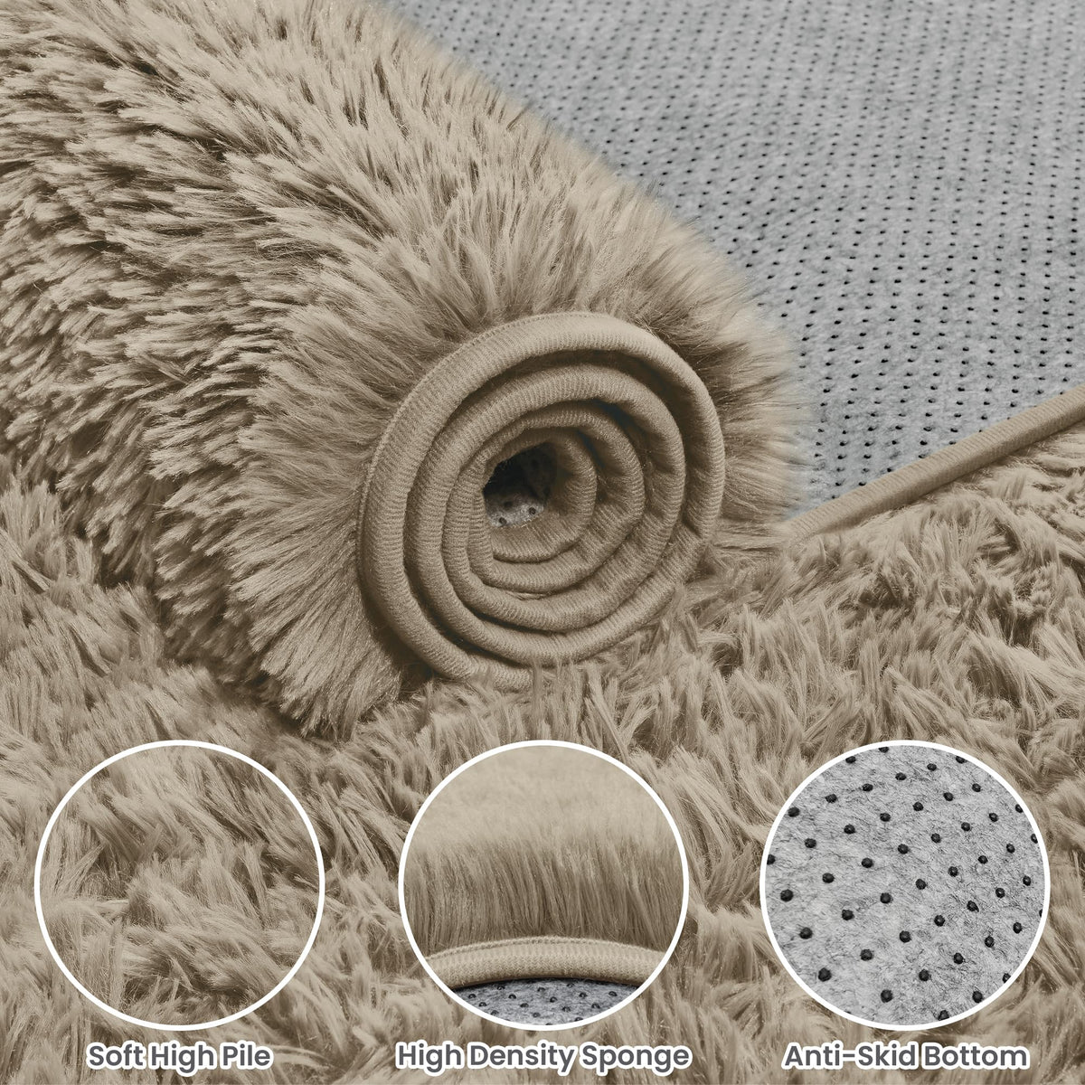Fuzziness 8x10 area rug in a living room setup for cozy seating