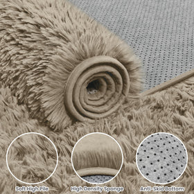Fuzziness 8x10 area rug in a living room setup for cozy seating