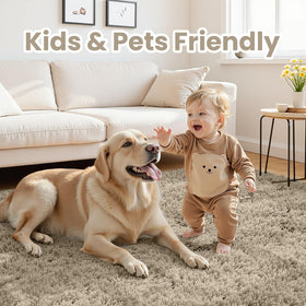 Fuzziness 8x10 area rug with non-slip backing stays in place