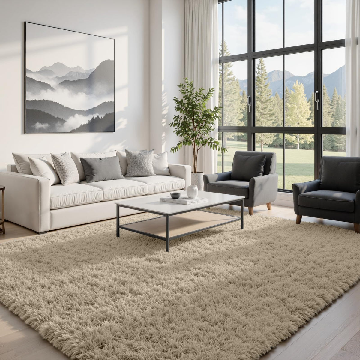 Fuzziness 8x10 area rug ultra-soft plush texture for lounging