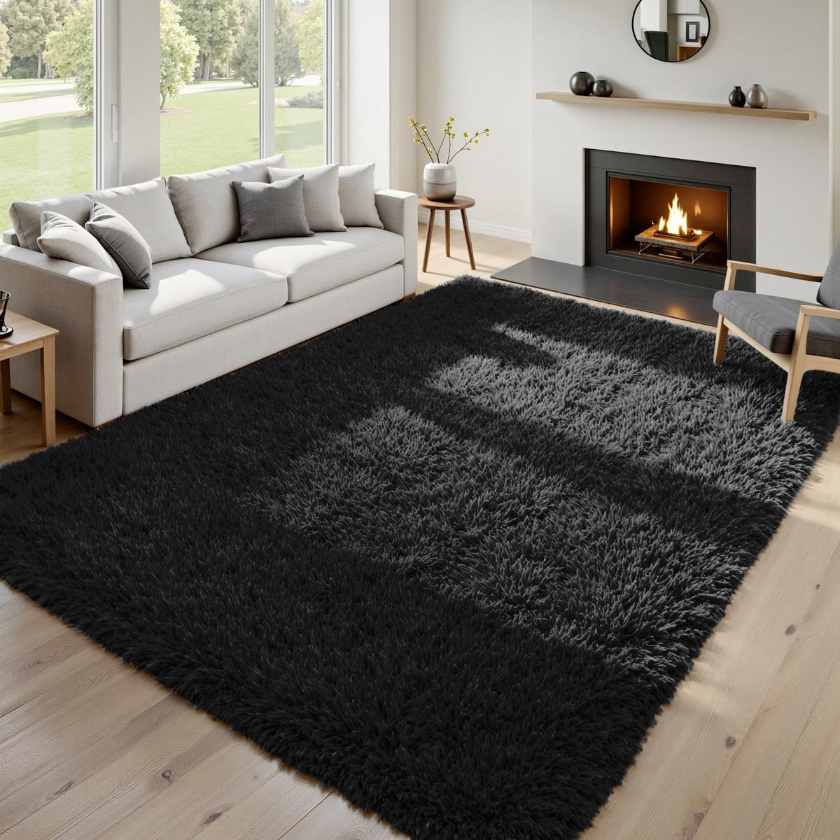 Fuzziness 8x10 rug is easy to care with light vacuum or damp cloth