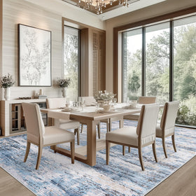 Fuzziness blue 6x9 rug in a bedroom enhancing calm decor