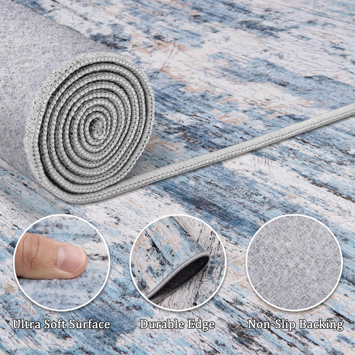 Fuzziness kid-and-pet-friendly rug suitable for family spaces
