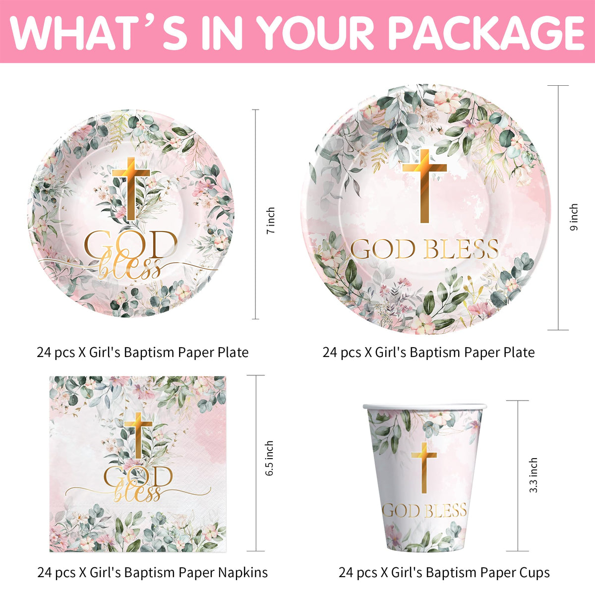 FVABO first-communion-plates-9inch-pastel hold cake and snacks