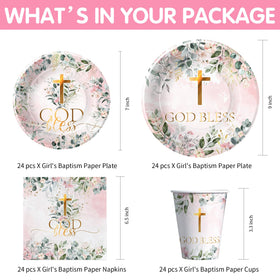 FVABO first-communion-plates-9inch-pastel hold cake and snacks