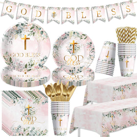 FVABO God Bless banner decor for baptism celebrations