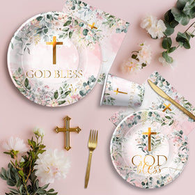 FVABO god-bless-napkins-pink add color and easy cleanups