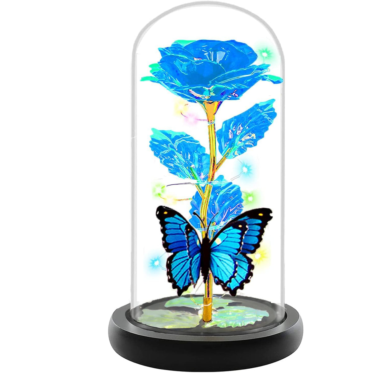 fvawe butterfly blue LED rose light-up feature enhances romantic moments.