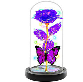 Fvawe galaxy crystal light up rose in dome creates a magical centerpiece.