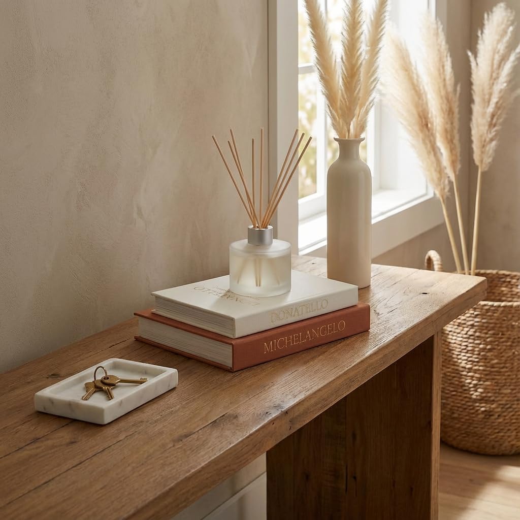Fveuc entryway decor with two-tone book boxes as a functional accent