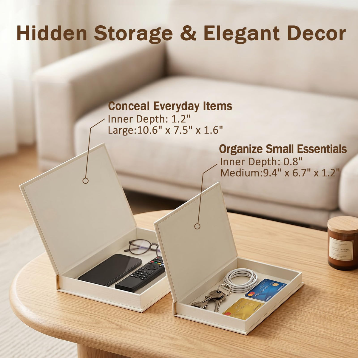 Fveuc linen book box with gold foil detail adds elegant flair.