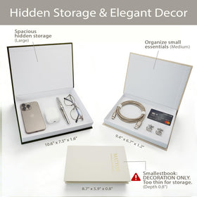 Fveuc Linen Faux Book Box Set hidden compartment for discreet essentials