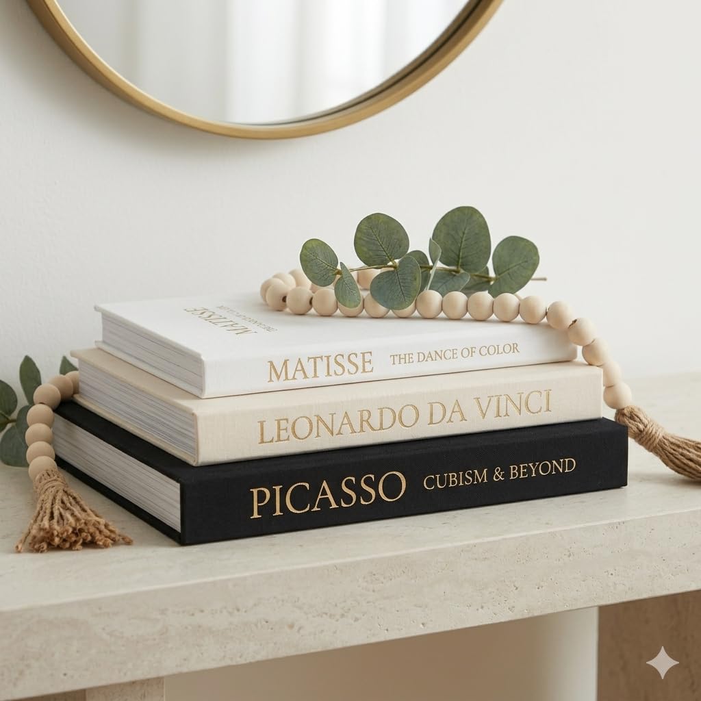 Fveuc Linen Faux Book Box Set ready to display gift-ready decor