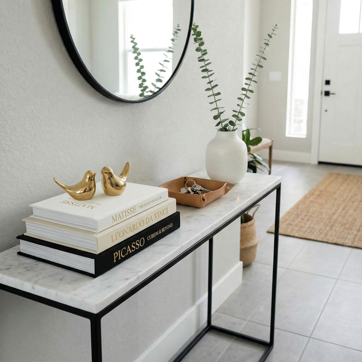 Fveuc Linen Faux Book Box Set small stacked for tidy surface organization