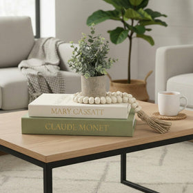 Fveuc premium linen book box small in green and beige for compact spaces.