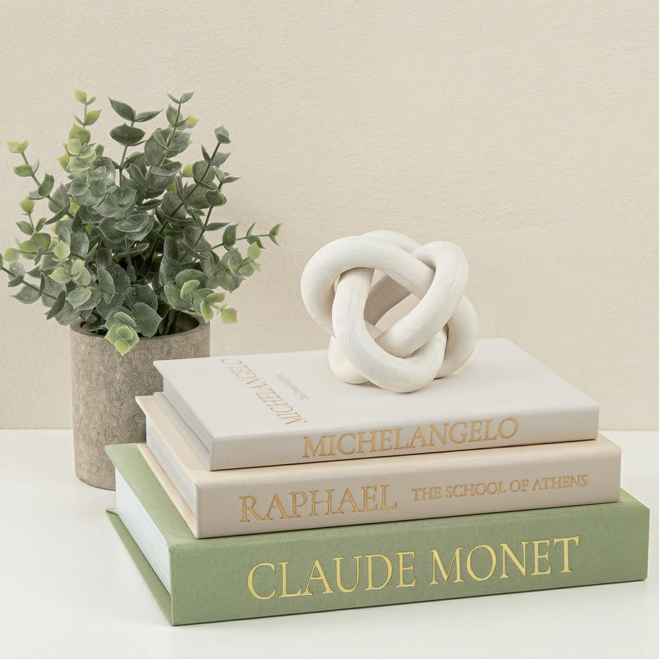 Fveuc Sage Green Faux Book Box Set stacked for chic shelf decor and organization.