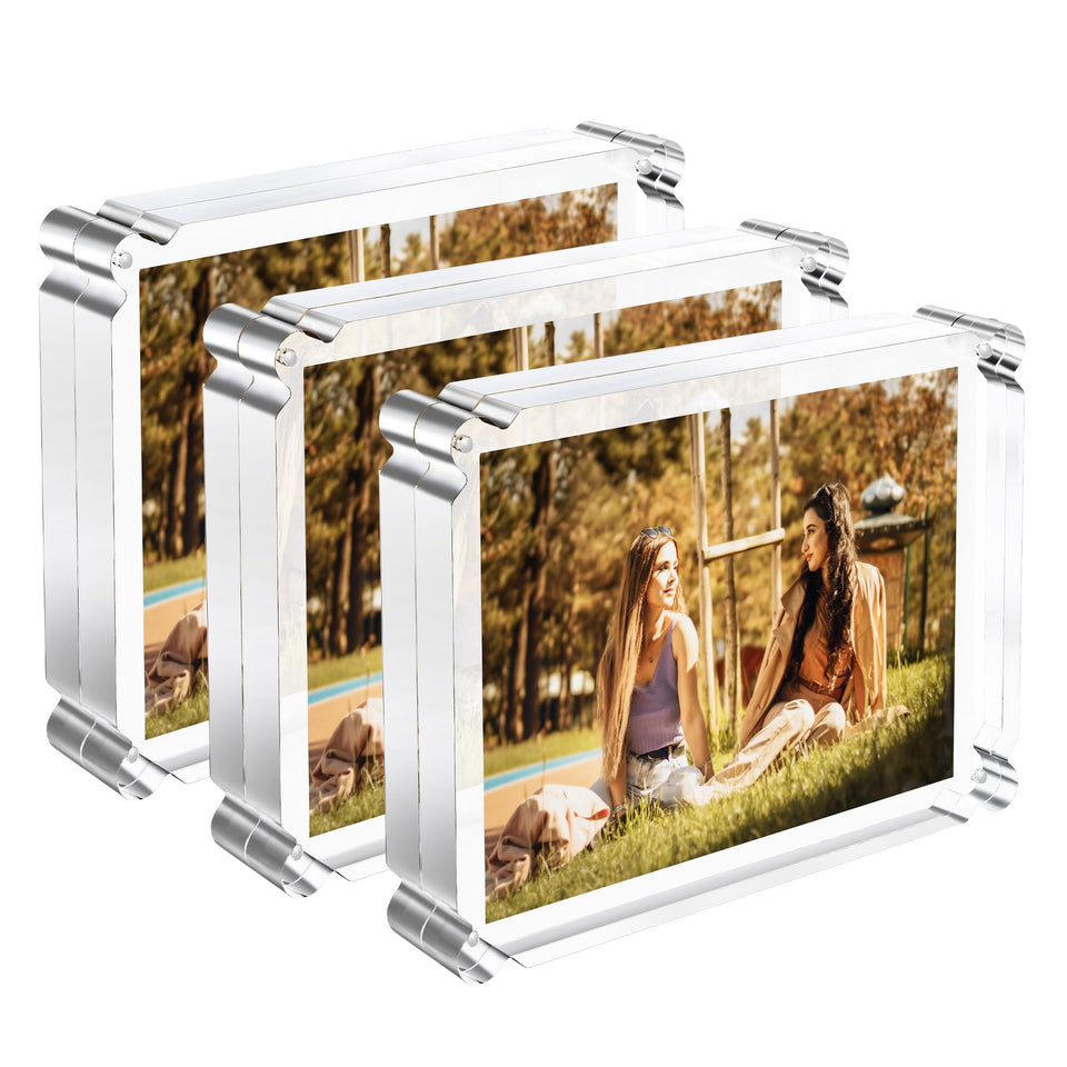 Fvgtuy 4x6 acrylic frame front and back view for double-sided display.