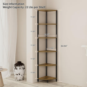 FviMzailon 65-inch tall narrow corner shelf saves space in small rooms