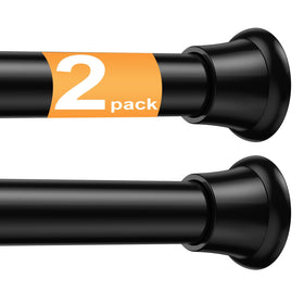FVONZN spring tension rod in black, length 30–62 inches, fits windows and doors.