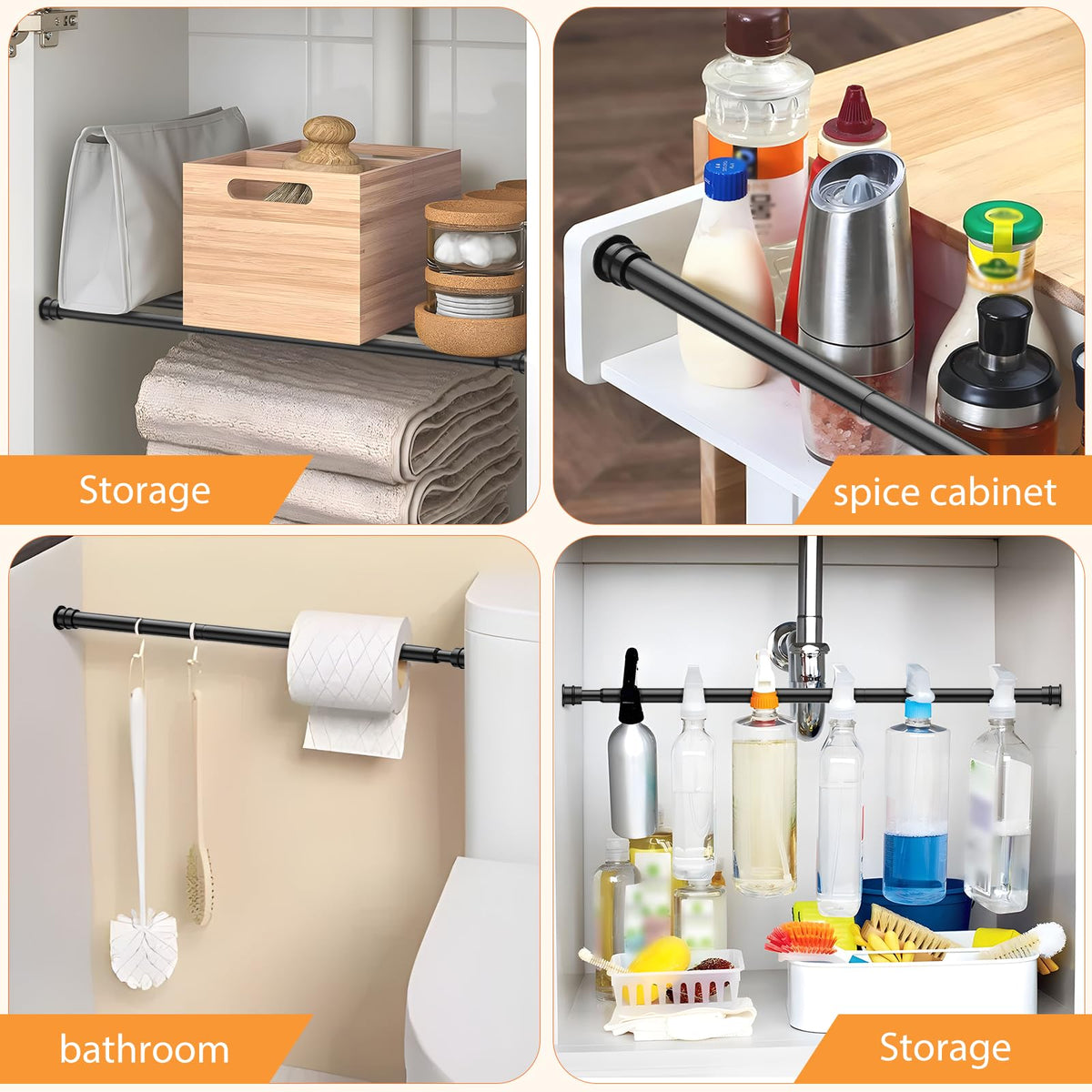 Fvonzn rod used on kitchen cabinet or bookshelf for lightweight mounting.