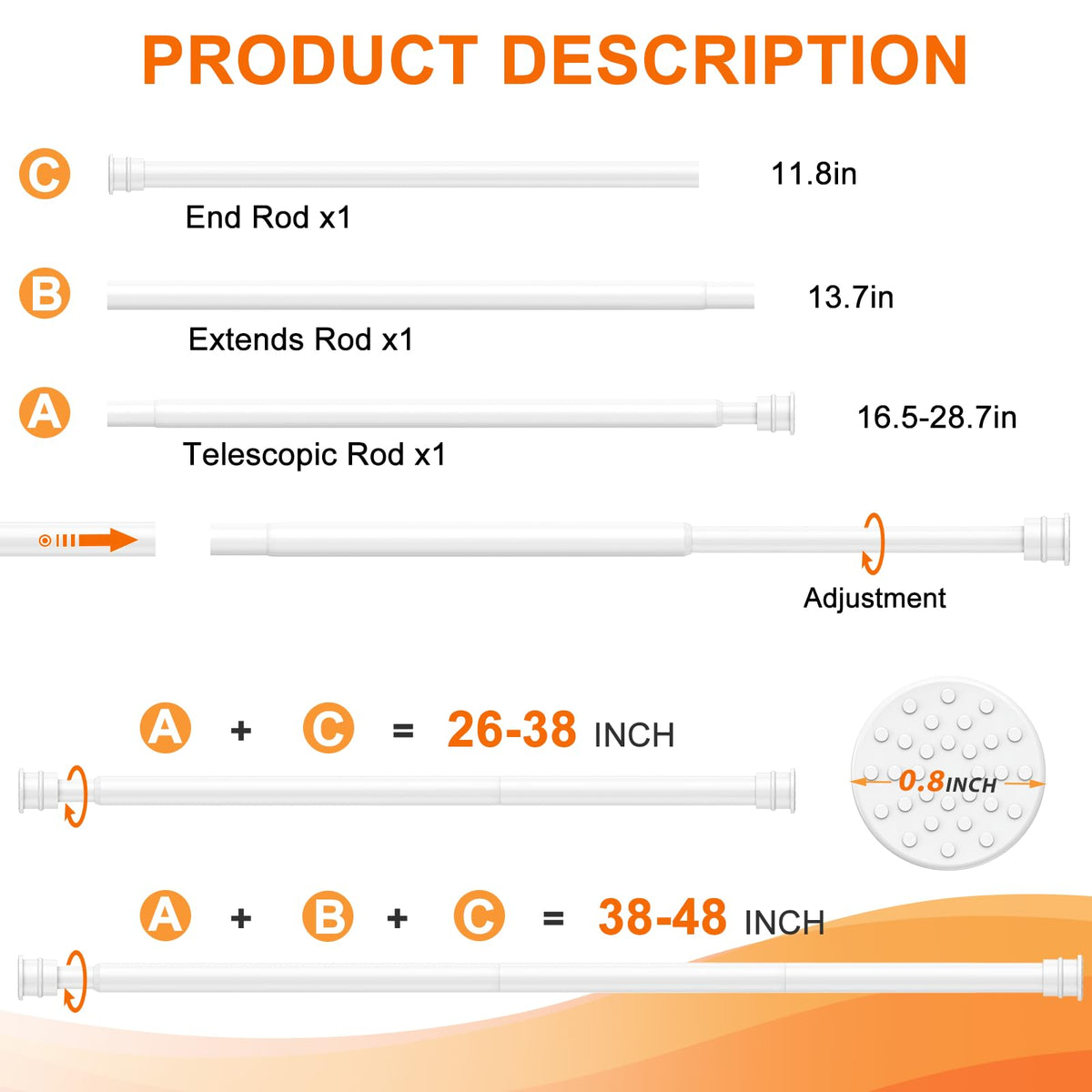Fvonzn spring-secure tension rod delivers wobble-free hold.