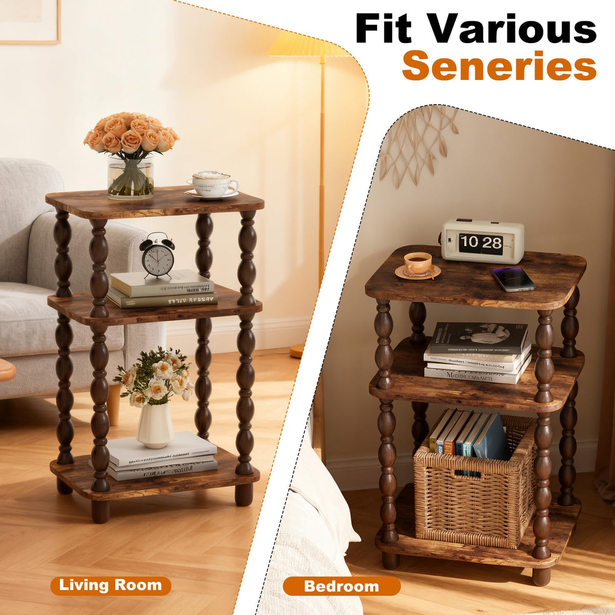 Fxacyem Retro End Table scratch-resistant coating for durable everyday use.