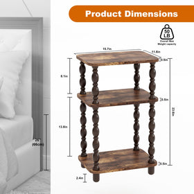 Fxacyem Retro End Table spindle legs adding rustic retro charm.