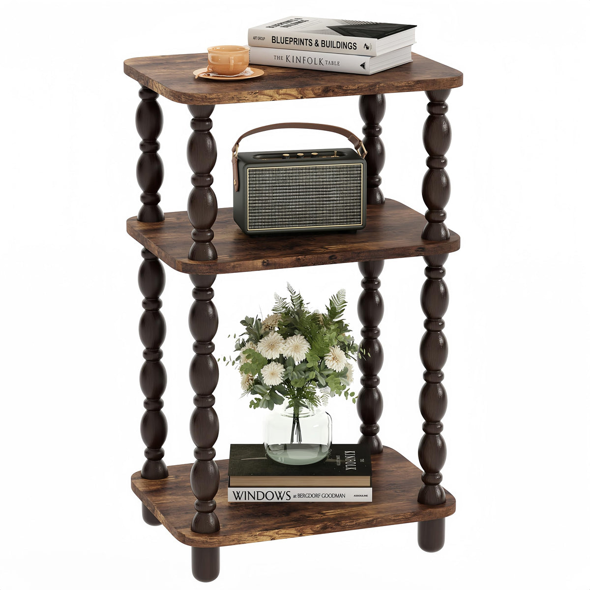 Fxacyem Retro End Table top view showing compact footprint for small spaces.