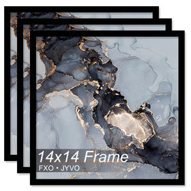 Fxojyvo 14x14 frame set front view in black for crisp wall display