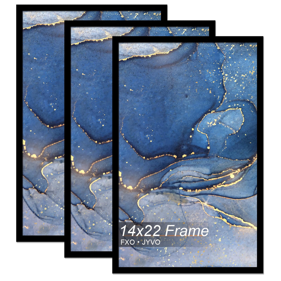 Fxojyvo 14x22 frame front view with clear HD cover for crisp displays.