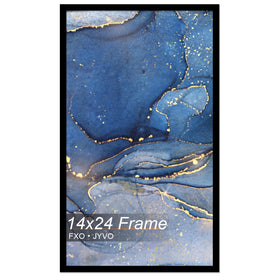 Fxojyvo 14x24 frame front view with sleek black finish for wall display