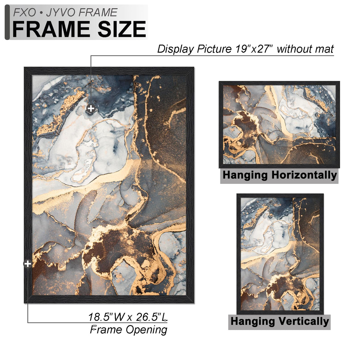 Fxojyvo 19x27 poster frame wall-mount display for puzzles.