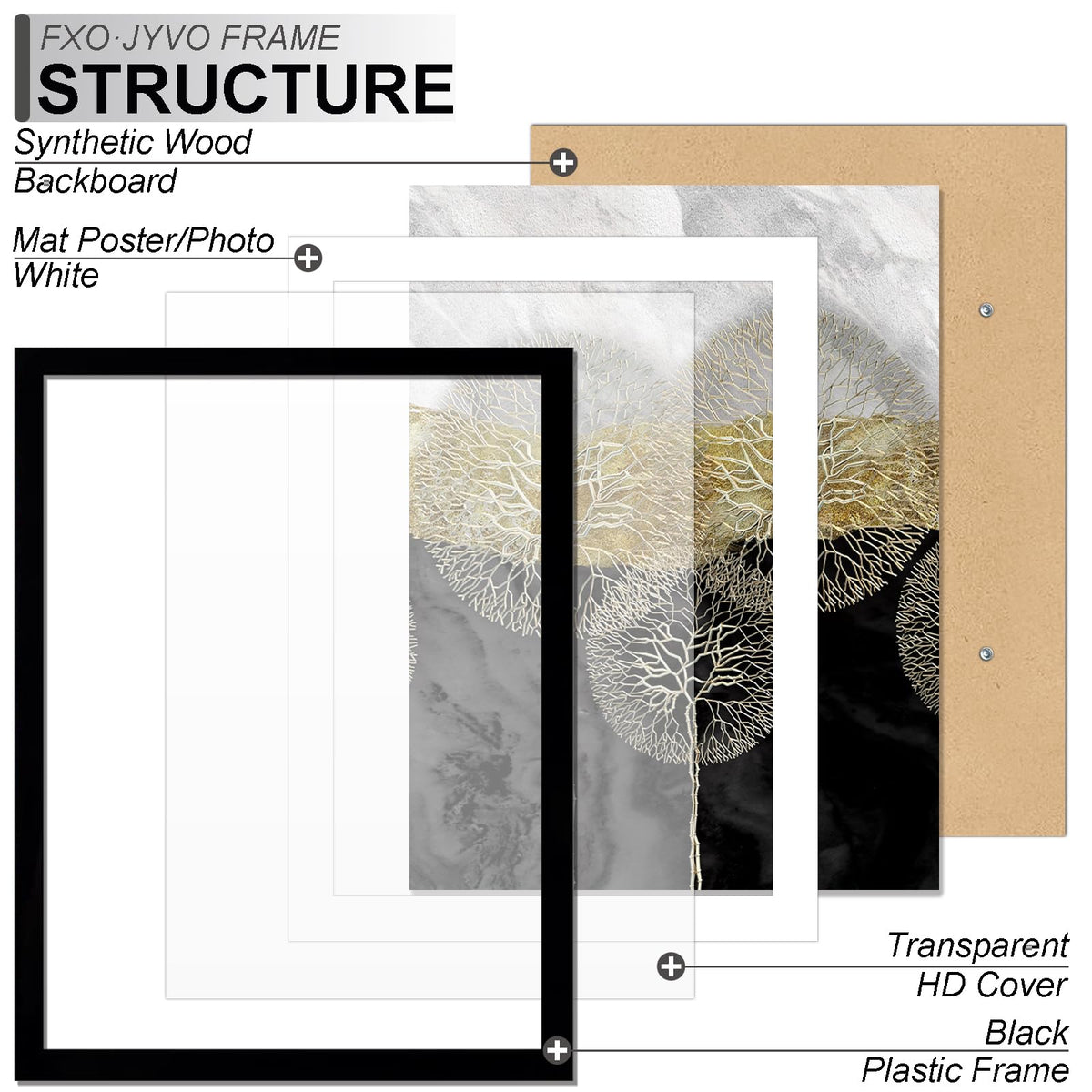 Fxojyvo 20x24 frame with mat highlights the 16x20 poster option for tailored presentation