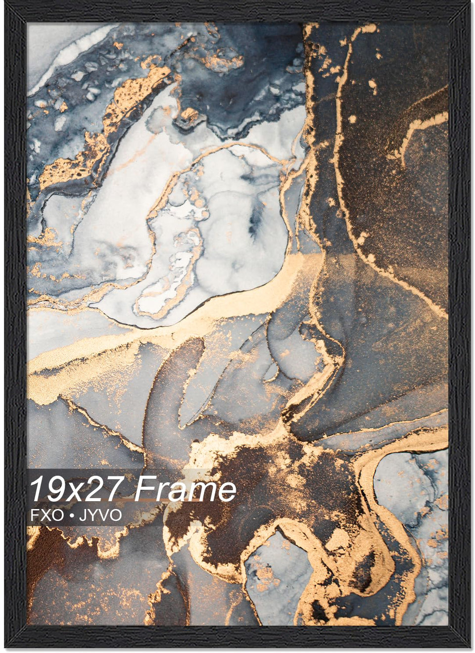 Fxojyvo engineered wood 19x27 frame front view for wall display.