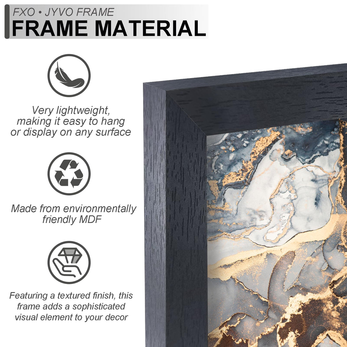 Fxojyvo 24x32 black frame backboard and mounting area for secure installation.