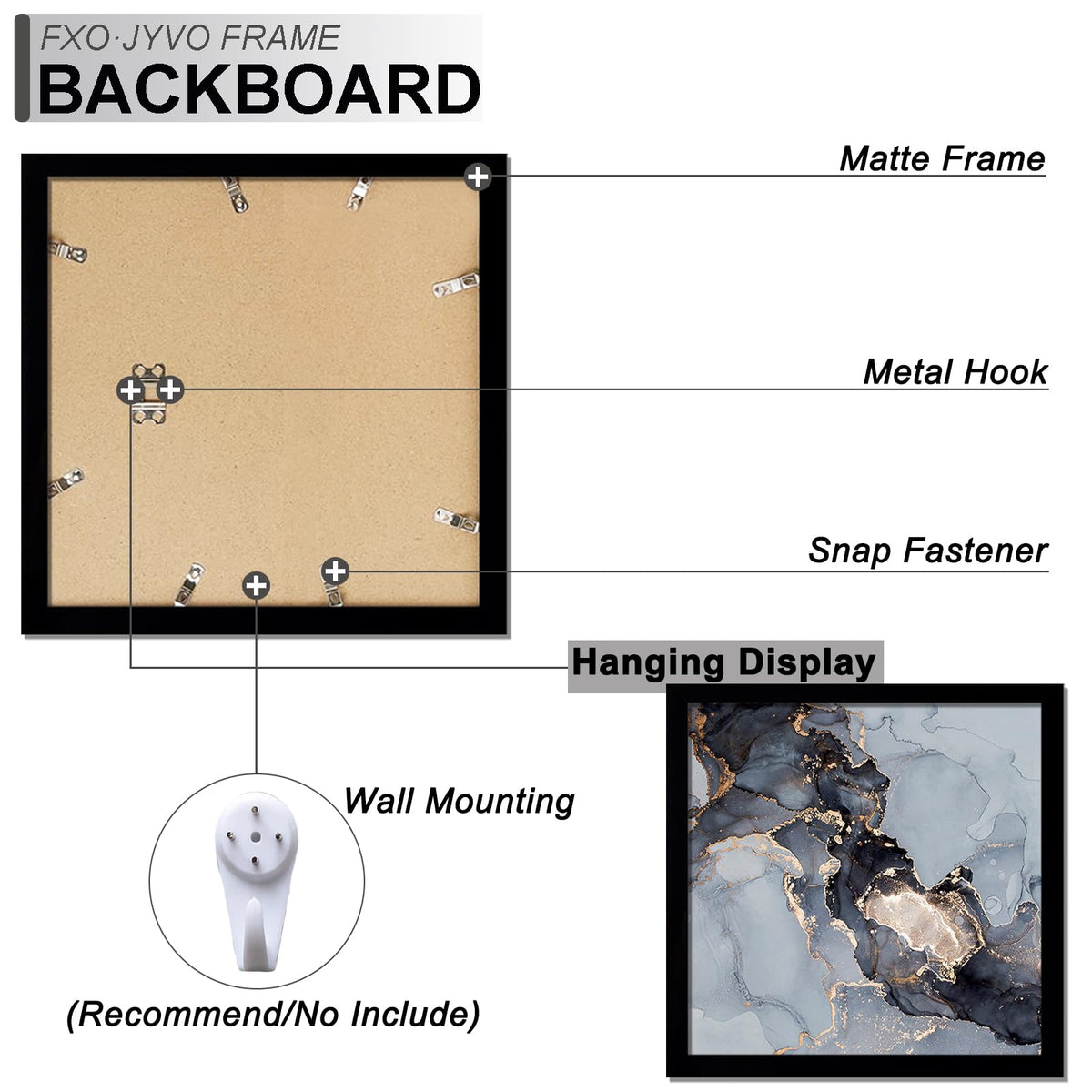 Fxojyvo wall-mount ready 20x20 frame for gallery walls