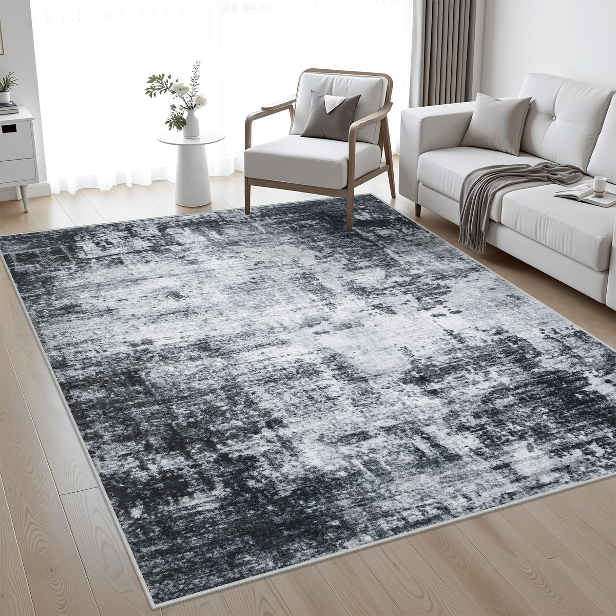 FXRHLP 5x7 rug with abstract design enhances living rooms as a contemporary focal point