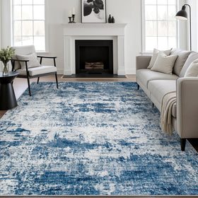FXRHLP 6x9 blue abstract living room rug adds style and comfort.