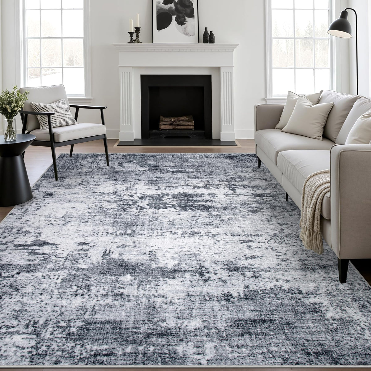 FXRHLP 8x10 area rug with abstract design enhances the living room ambiance